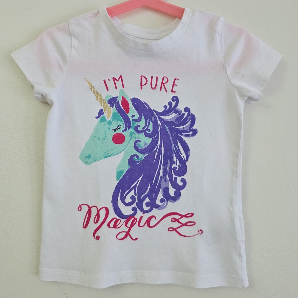 Girls' White Unicorn Graphic Tee - I'm Pure Magic
